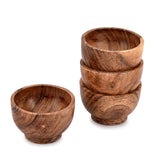 EDHAS Bowl Sets Acacia Round Bowl for Condiments, Dip Sauce, Nuts, Candy and More (Set of 4), (3" x 3" x 2") EDHAS