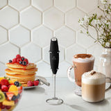 Zulay Kitchen Powerful Milk Frother Wand With 2 Duracell Batteries - Ultra Fast Handheld Drink Mixer - Electric Whisk Foam Maker for Coffee, Lattes, Cappuccino, Matcha, Hot Chocolate & Creamer - Black Zulay Kitchen