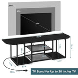 ETELI Floating TV Stand with Power Outlet Wall Mounted Under TV Shelf with Storage Floating Entertainment Center Media Console Table for Living Room Bedroom Office, Black ETELI