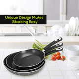 Utopia Kitchen Non-Stick Frying Pan Set with Induction Bottom, 3-Piece Nonstick Cookware Set Including 8, 9.5, and 11 Inch Frying Pans Nonstick with Bakelite Handle, PFOA Free, Dishwasher Safe, Grey Utopia Kitchen