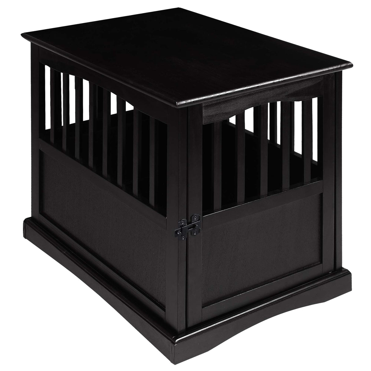 Casual Home Wooden Indoor Dog Crate House Kennel End Table Night Stand Furniture with Lockable Latch for Small to Medium Pets, Black Casual Home