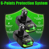 NEW Upgraded 3.5Ah 18V Battery for Ryobi 18V Battery Lithium-ion Battery for Ryobi 18V ONEPLUS Battery P102 P108 P189 P190 P197 P100 P107 for 18V Ryobi Battery Replacement Cordless Tool Battery 2PACK Bonadget