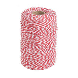 Red and White Cotton Twine String - 656 Feet, Ideal for Crafts, Gift Wrapping, Party, Baking and Holidays KINGLAKE