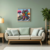 Fantasy Fairytale Town 5D Diamond Art Kits for Adults Beginners,DIY Full Round Drill Diamond Painting Kits, Paint by Diamonds Dots Gem Art Easy,Home Wall Decor 14X14 Inch Acelii