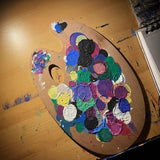 8" X 12" Wooden Oval-Shaped Artist Painting Palette,Oil Watercolor Paint Palette,Wood Paint Palette with Thumb Hole,Art Pallet for Painting,Palettes,Wood Paint Color Mixing Tray Acrylic Painting Wood Gemerglity