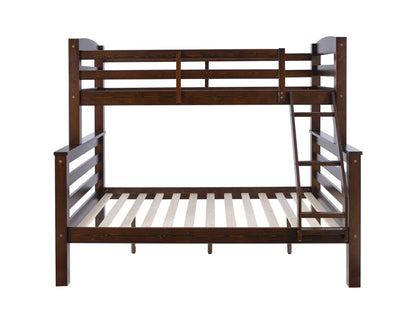 Powell Espresso Twin/Full Bunk Bed with Built-In Ladder and Detachable Design - WoodArtSupply