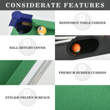 RAYKEEP 32” Mini Pool table, Removable Portable Billiards Table for Kids Adults, Compact and Space Saving Pool Table with 2 Cues, 16 Balls, Triangle, Chalk, Brush for Family Indoor Game(Green RAYKEEP