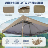 CROWN SHADES 10x10 Pop up Canopy Tent, Pop Up Gazebo with Mosquito Netting, 4 Ropes, 8 Stakes, 4 Sandbags, Wheeled Storage Bag, 10x10 Outdoor Canopy for Patio, Yard (Beige) CROWN SHADES