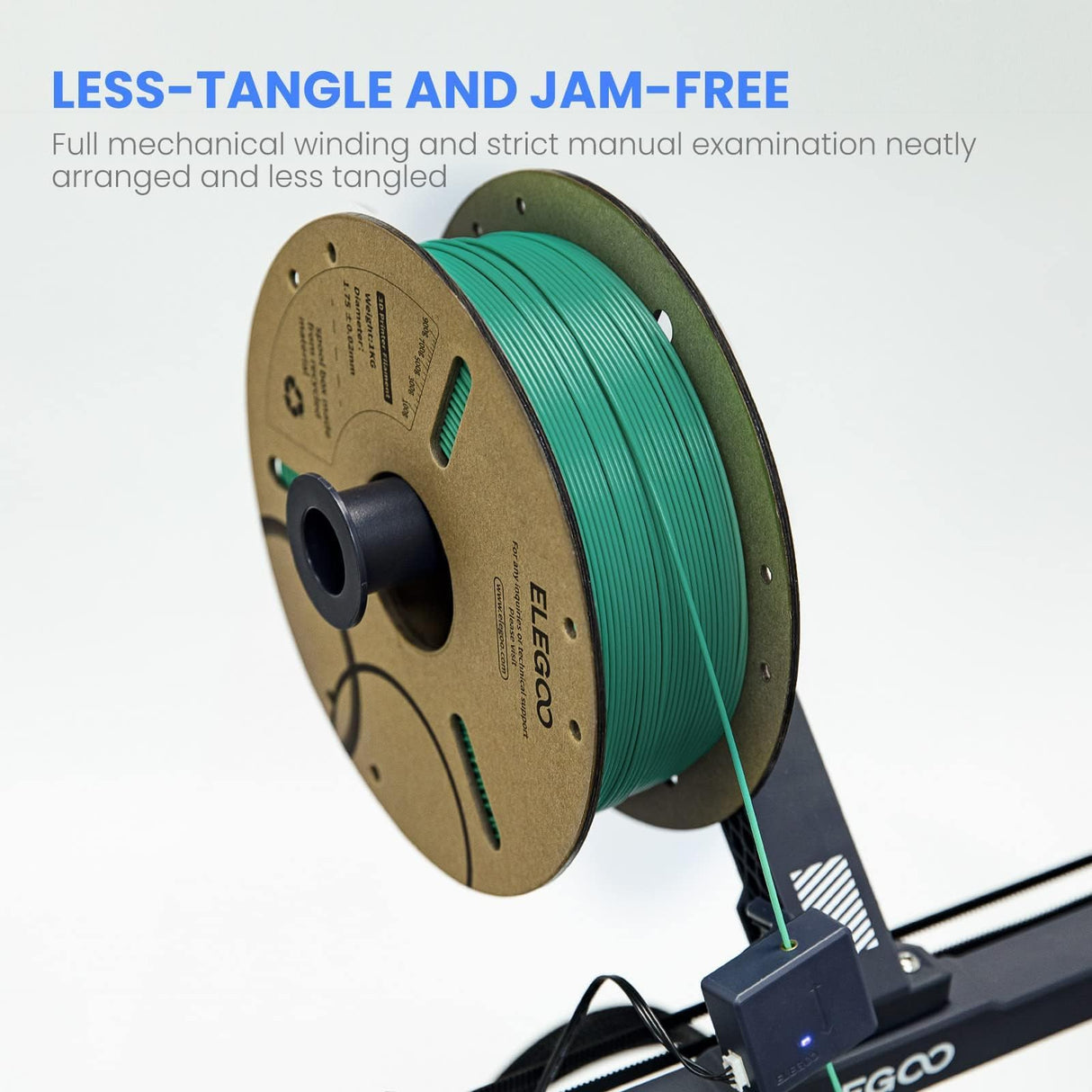 ELEGOO PLA Filament 1.75mm White 1KG, 3D Printer Filament Dimensional Accuracy +/- 0.02mm, 1kg Cardboard Spool(2.2lbs) 3D Printing Filament Fits for Most FDM 3D Printers ELEGOO