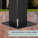 LVUYOYO Outdoor Louvered Pergola 10' x 20', Aluminum Patio Pergola with Adjustable Roof, Sun Shade Shelter Metal Gazebo for Backyard, Garden, Deck(Black) LVUYOYO