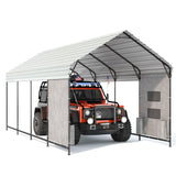 Prime Garden 10'x20'x10' Metal Carport, Heavy Duty Car Port with Enhanced Base Garage, Thickened Outdoor Galvanized Car Shelter for Car, Boats and Truck Prime Garden
