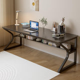 Extra Long OSCHF Desk with Bookshelf - 71" Modern Dual Workstation for Home and Office OSCHF