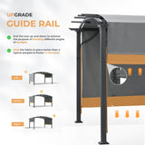 HAPPATIO 12' x12' Outdoor Retractable Pergola, Aluminum Pergola with Canopy Fixed in Various Positions, Arched Patio Pergola with Sun Shade Canopy Metal pergola for Backyards, Gardens, Patios (Grey) HAPPATIO