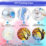 JUJUHOOD Abstract Tree Paint by Numbers Kit for Adults, Stained Glass Adult Paint by Number Kits,DIY Acrylic Paint by Number on Canvas for Home Wall Decor 16X20 Inch JUJUHOOD