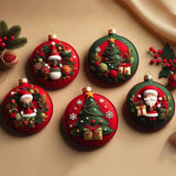 DIY Christmas Felt Patch Kit, Felt Christmas Ornaments, Craft Set with Pre-Cut Felts Sheets, Holiday Craft Kit for Family Fun, Beginner-Friendly, Handmade Xmas Decorations for Tree & Home (#A) DABATO