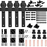 CCJH 5FT/60'' Bi-Folding Barn Door Hardware Sliding Track kit Heavy Duty for 4 Doors(No Wood Door，Hardwware Only) CCJH