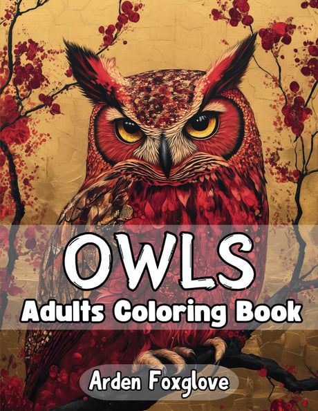 Owls Coloring Book for Adults: A Coloring Adventure of Feathers and Fantasy, Large Print with 50 Unique Designs for Mindfulness and Stress Relief Majosta