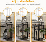 CubiCubi Computer Desk with Keyboard Tray, 47 Inch Office Desk with Monitor Stand and Storage Shelves, Music Studio Desk Workstation, Work Table for Home Office, Black CubiCubi