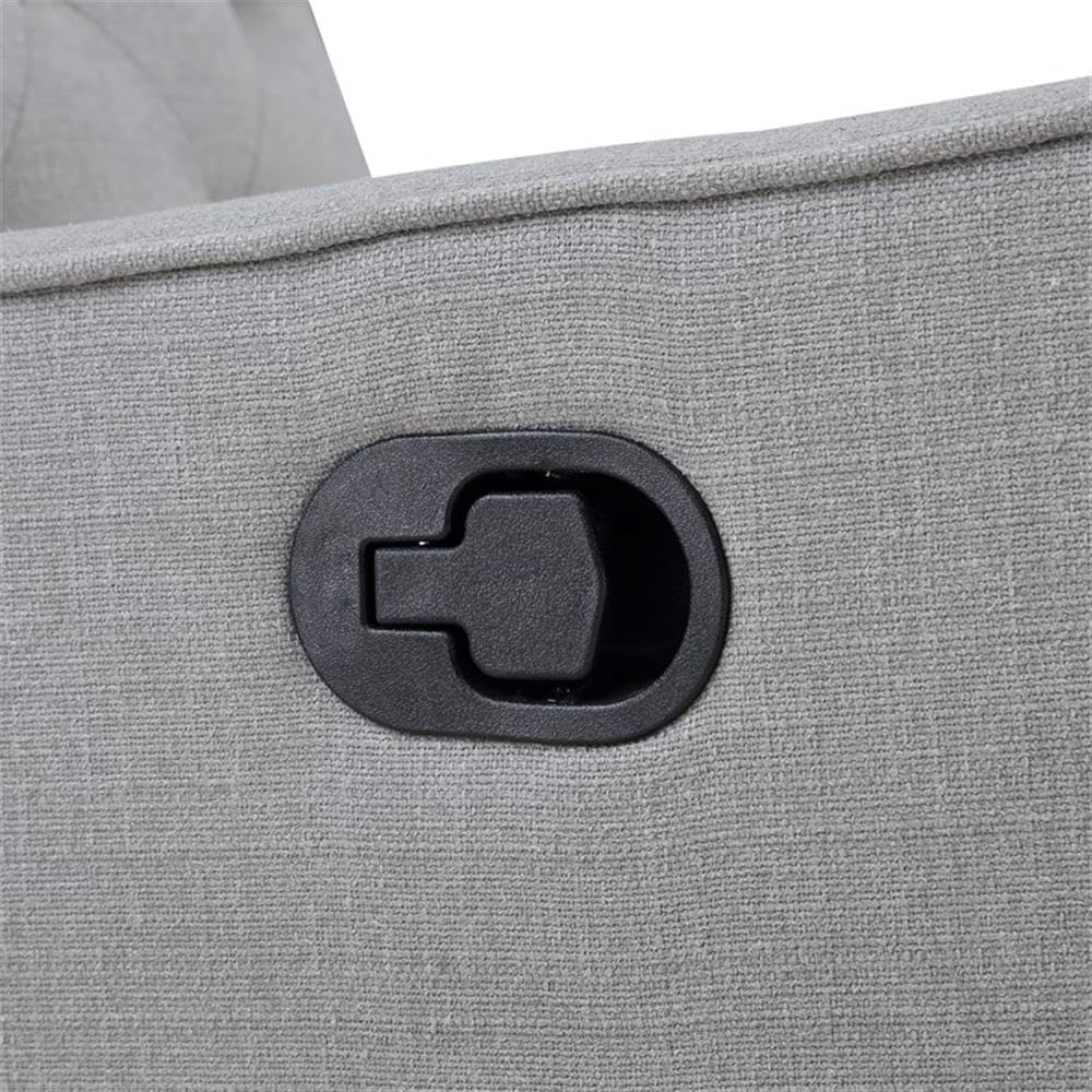 Suite Bebe Bryton Gliding Swivel Recliner - Tufted Woven Gray Fabric Suite Bebe