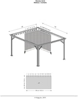 Sojag Accessories Set of 4 12' x 14' Curtains for Messina and Mykonos Outdoor Gazebo Models, Taupe Sojag