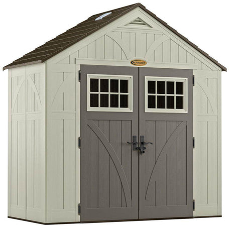 Suncast Tremont 8' x 4' Resin Outdoor Patio and Garden Backyard Storage Shed Suncast