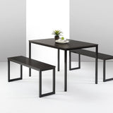 ZINUS Louis Modern Studio Collection Soho Dining Table with Two Benches (3 piece set) - Espresso Zinus
