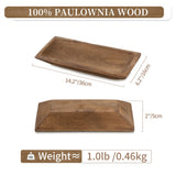Hanobe Decorative Wooden Dough Bowl: Wood Table Centerpiece Decorations Rustic Natural Candle Holder Tray Trough for Dining Room Kitchen Decor, Brown Hanobe