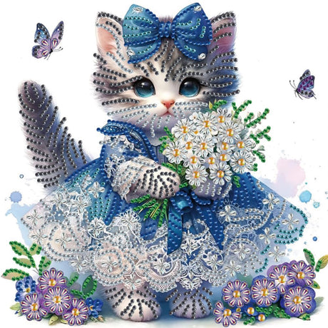 WSLWXSHM 5D Special Shape Diamond Art Kits for Beginners, Diamond Painting Kits for Adults Cat, Crystal Rhinestones Diamond Painting for Home Wall Decoration Gift 12×12inch/30×30cm, Animal WSLWXSHM