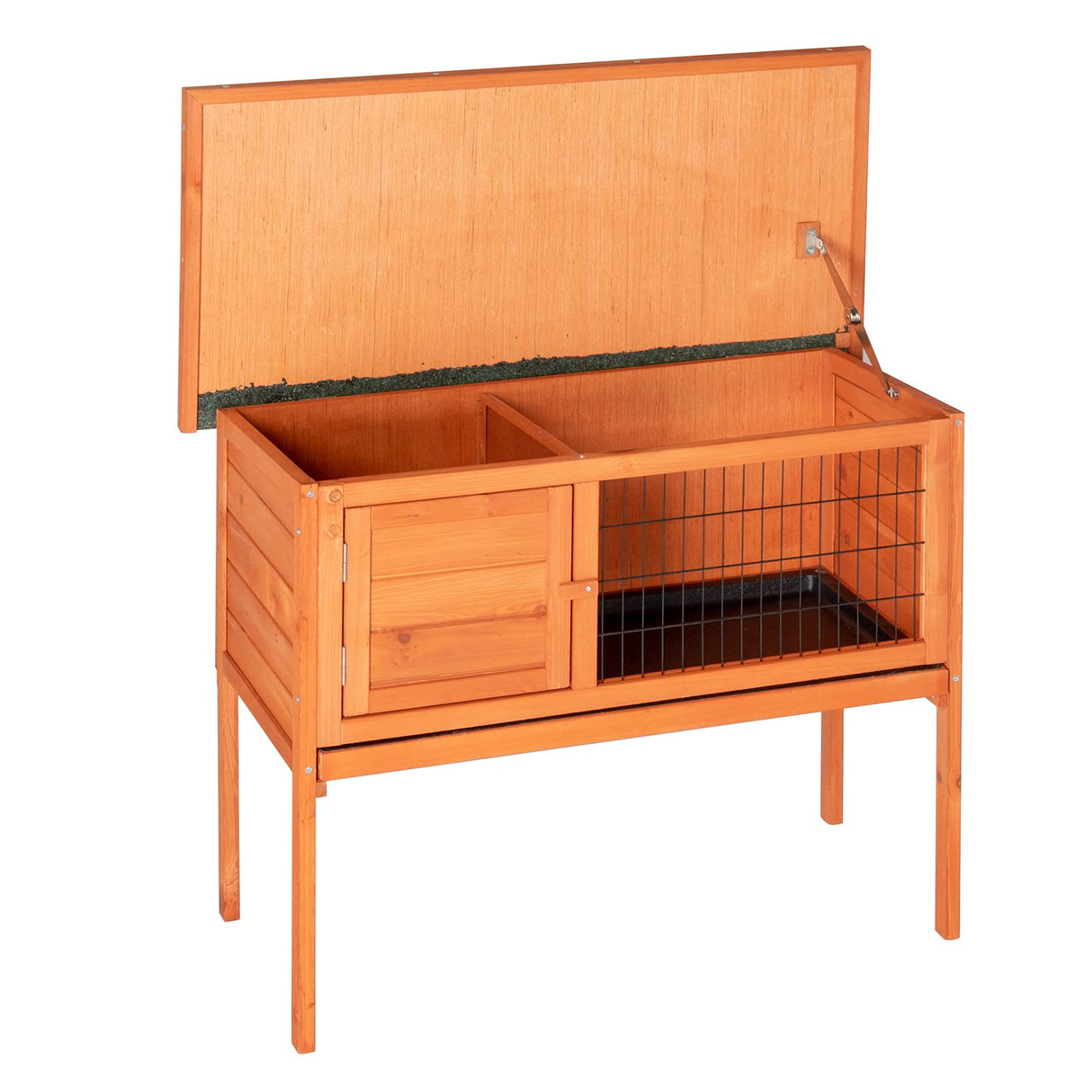 Outvita Rabbit Hutch, 36" Single Deck Waterproof Wooden Chicken Coop Wire Hen Quail House Indoor Outdoor Use,Bunny Cage Small Pet Animal Poultry Cage (Wood) Outvita