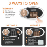 3.0 Cuft Large Fire proof Safes for Home Use, Digital Personal Security Safe Box with Programmable Keypad and Spare Keys, Fireproof Document Safe for Money Firearms Medicine Valuables VIDXCVIT