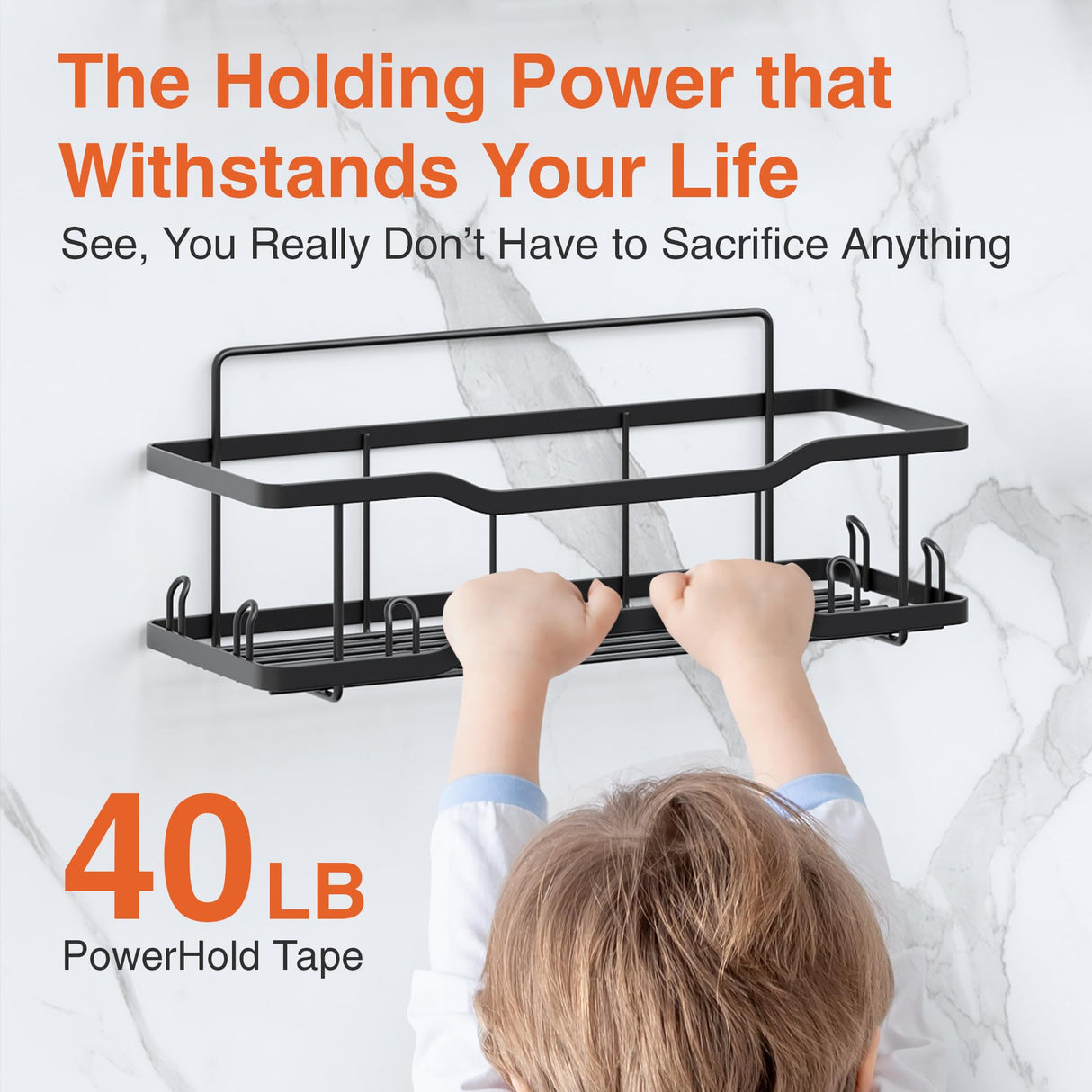 Shower Caddy Bathroom Shelves, The Athena Silken 4 Set, 40LB Capacity, Adhesive Tape No Drill - Rustproof -Gorgeous Powder Coated 304 Stainless Steel Shower Organizer for kitchen & Home Decor - Black Tribal Cooking
