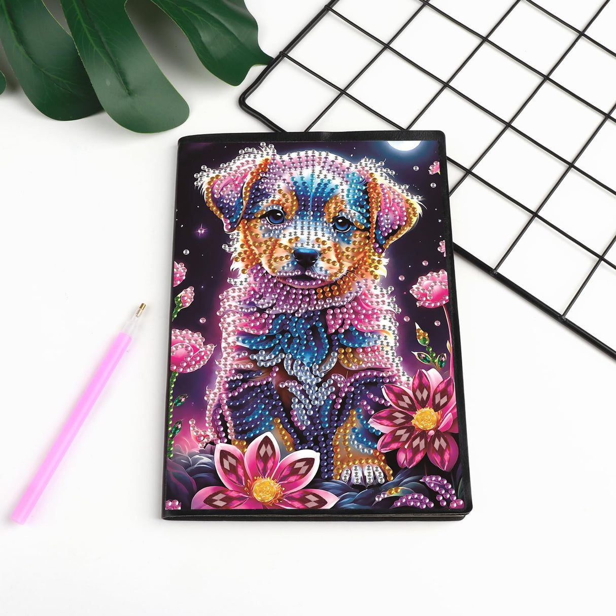 DIY Diamond Painting Notebook Kit, Theme of Pets, Special Shaped Diamond Art Notebook Journal Sketchbook for Writing & Drawing Focart