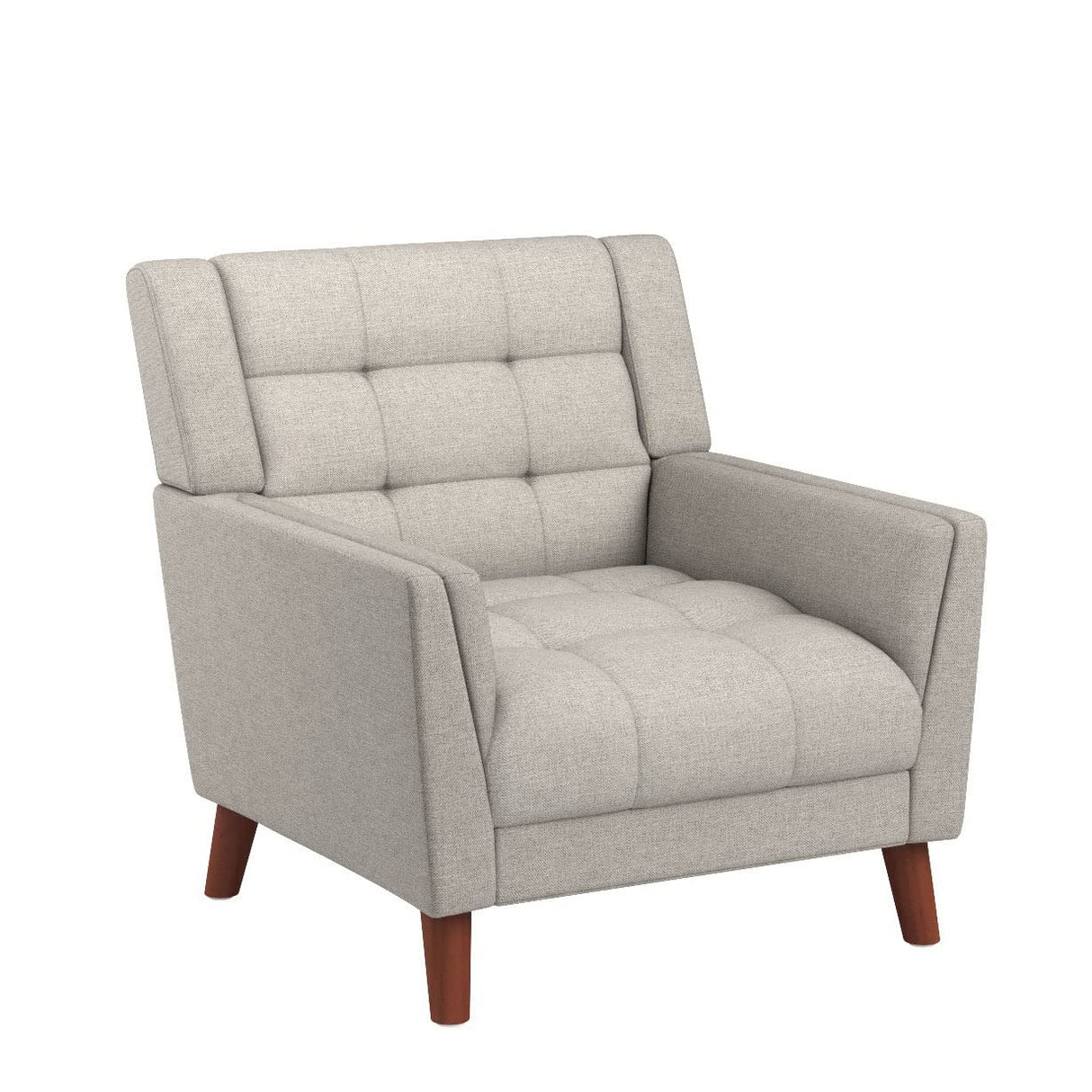 Christopher Knight Home Evelyn Mid Century Modern Fabric Arm Chair, Beige & Walnut Christopher Knight Home