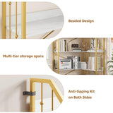 GarveeHome Corner Bookshelf 72" L Shaped Bookcase, Corner Bookshelves Industrial Bookcase 5 Tier L-Shape Bookshelf, Large Bookcases with Beaded Design Tall Display Rack Shelf for Living Room Bedroom GarveeHome