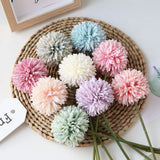 Artificial Flowers Chrysanthemum Ball Flowers Bouquet 10pcs Present for Important People Glorious Moral for Home Office Coffee House Parties and Wedding(Milk White) HoYuanFlo