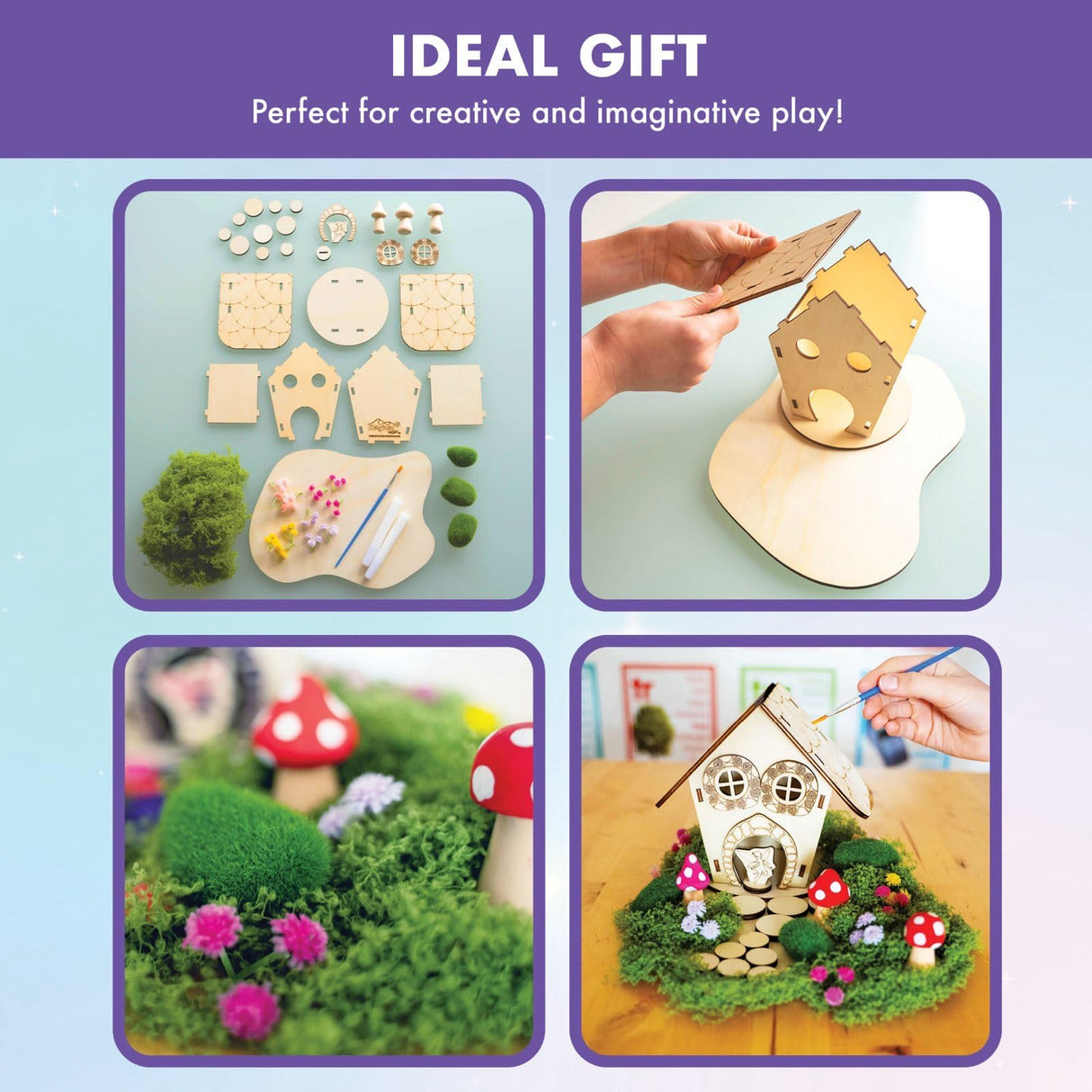Wooden Fairy House Craft Kit for Kids | DIY Fairy Garden with Paints & Decorations | Creative Arts & Crafts Birthday Gift for Girls Activity | Ages 5, 6, 7, 8-12 Magical Valley