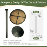 VILAVITA 42" Height Round Bar Table with Solid Wood Top and Sturdy Metal Base, Rustic Industrial Pub Table for Kitchen, Dining Room, Home, and Bistro VILAVITA