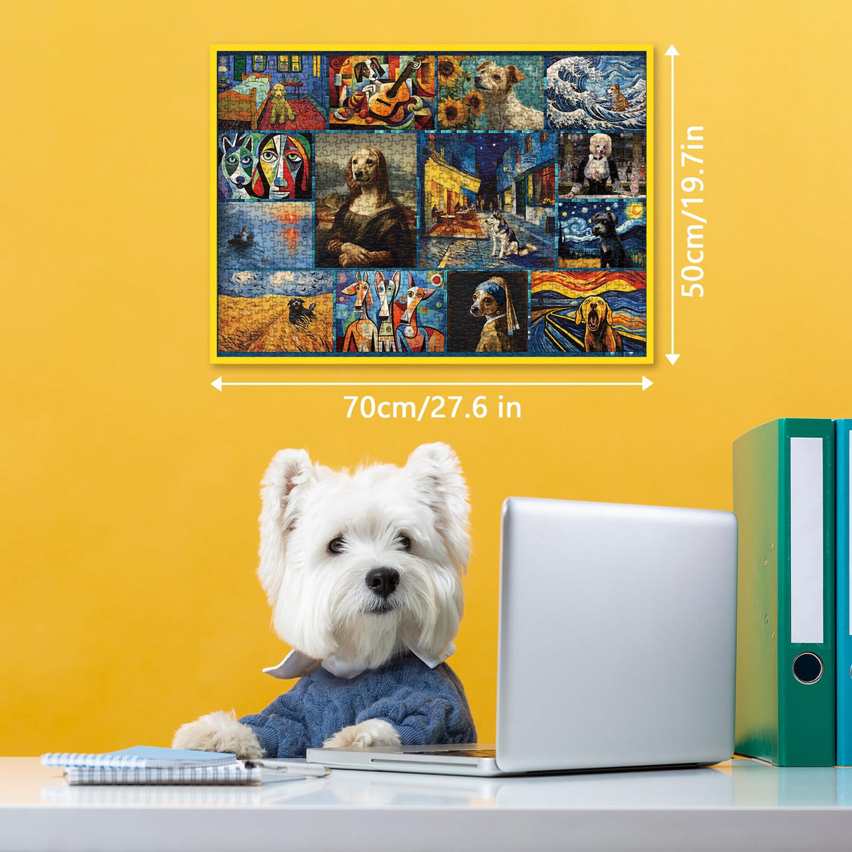 Dog Puzzles for Adults 1000 Piece, Puppy Animal Jigsaw Puzzle, Classic Artists Dog Collage Puzzles for Adults IdeaBazar