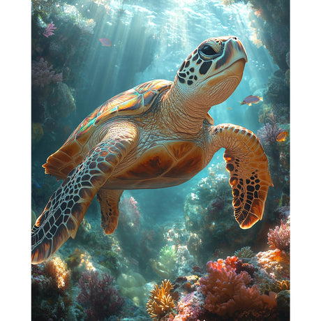 Sea Turtle Paint by Numbers Kit for Adults Beginner Animal Oil Painting Kit Adult Paint by Number Kits on Canvas DIY Painting for Beginners Art by Numbers Turtle for Gifts Home Wall Decor 16x20 Inch obterie