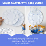 30Pcs Paint Tray Palettes, Plastic Paint Pallets with Hanging Hole for Kids or Students to Paints on School Project, Art Class or Have a Birthday Painting Part Halobios