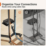 Perlegear Rolling TV Stand, Mobile TV Stand on Wheels for 32-85 Inch Screens up to 132 lbs, Height Adjustable Mobile TV Cart with Metal Shelf, Rolling TV Cart with Lockable Wheels Max VESA 600x400mm Perlegear