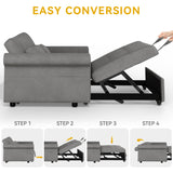 YITAHOME Sleeper Sofa Bed 3-in-1 Convertible Couch with Pullout Bed, Reclining Backrest, Storage Pockets, Modern Space Lounge Furniture for Living Room, Includes Toss Pillows, Blue Gray YITAHOME