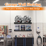 PEKGRIL 2 Pack Garage Wall Shelf, 1X2 Ft Heavy Duty Garage Shelving, Wall Mounted Storage Shelves for Laundry Room, Closet, Holds Up to 150 Lbs PEKGRIL