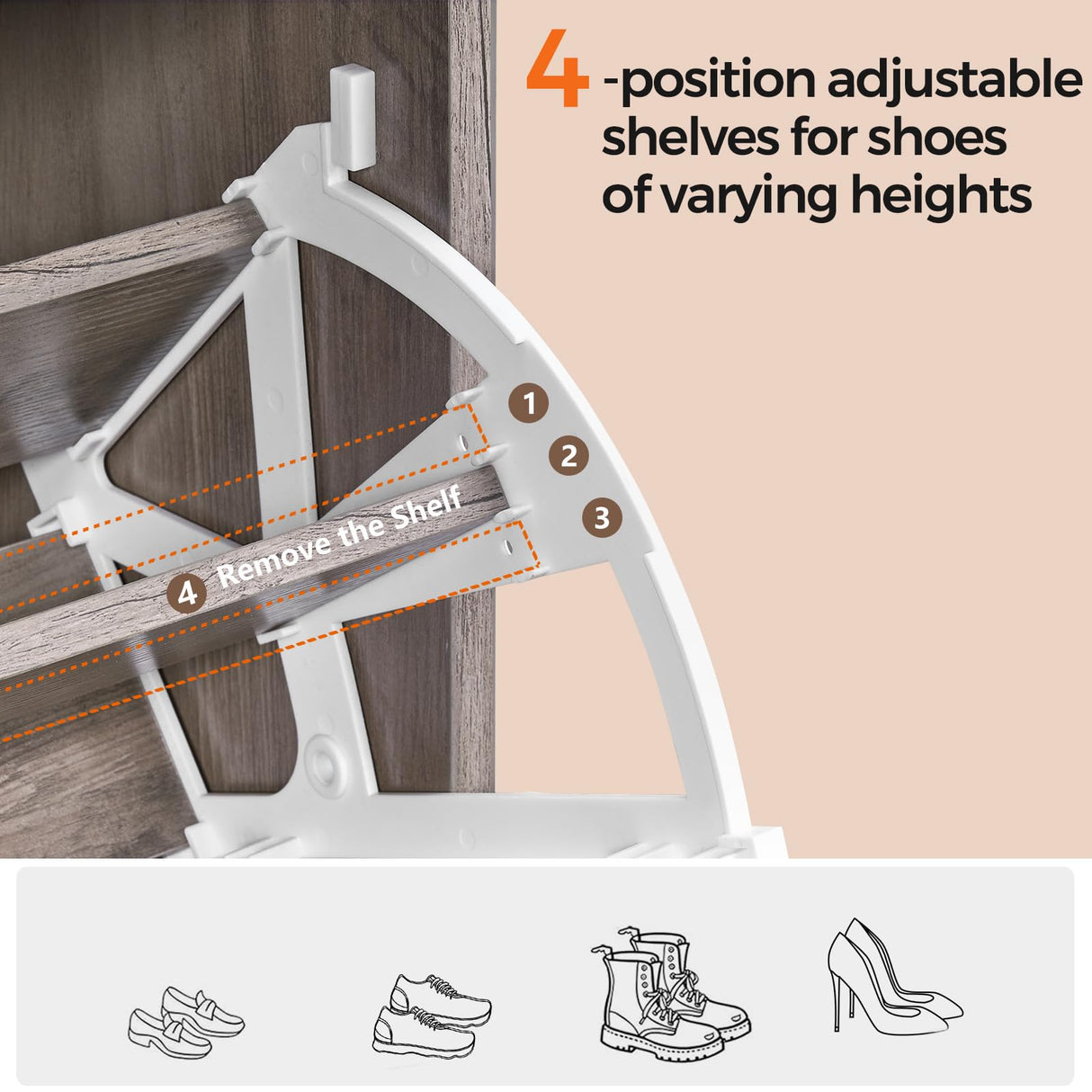 Homleke 32" W Farmhouse Shoe Storage Cabinet with 2 Flip Drawers and Barn Door Design, Adjustable Shelves, Modern Hidden Slim Narrow Shoe Rack Cabinet for Entryway, Foyer, Hallway, Living Room,Greige Homleke