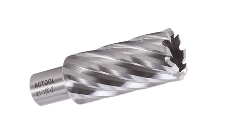 ACTOOL 1-1/8" Diameter × 2" Depth of Cut HSS ANNULAR Cutter with 3/4'' Weldon Shank ACTOOL