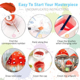 Paint by Numbers Kit for Adults Rolled Canvas - 16x20 Inch Mushroom Adult Paint by Number Kits on Canvas for Beginners, DIY Mushroom Acrylic Oil Number Painting Kits with Gift Box for Decor Gift Offito