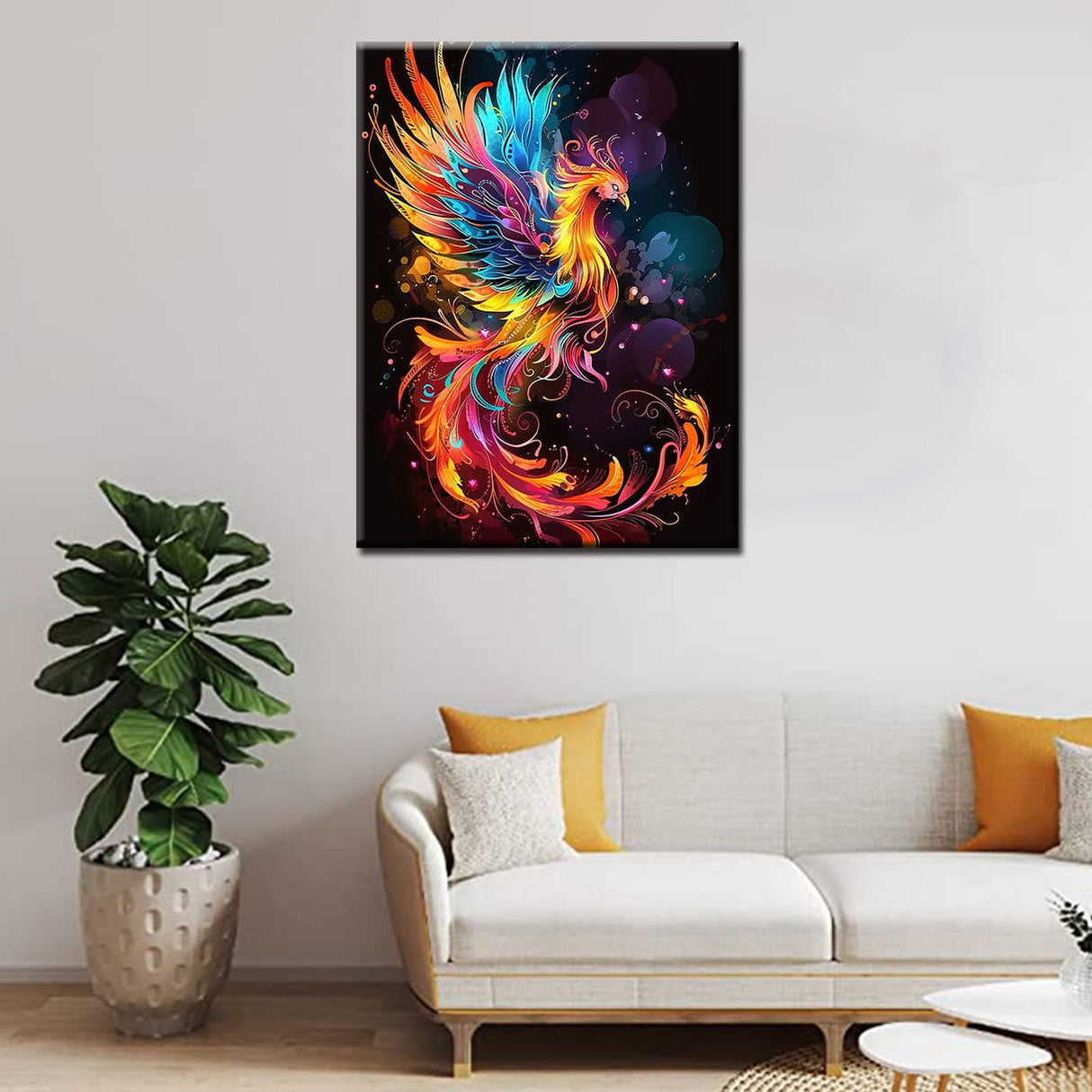 Tucocoo Diamond Painting Kits for Adults, Pink Phoenix Full Drill Round Diamond Cross Stitch Statue of Buddha Flower Diamond Painting by Number Kits Rhinestone Embroidery Arts Craft 12x16 inch Tucocoo