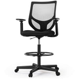 B0B744NKYL– Tall Drafting Chair - Tall Standing Office Desk Chair with Adjustable Foot Ring, Chair with Ergonomic Lumbar Support, Adjustable Height, Breathable Mesh Color: DarkBlack OLIXIS