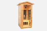 Buycitky Infrared Sauna for Home - 1560W, 1-Person Outdoor Wood Sauna Room with LCD Control Panel, Tempered Glass Door, Low EMF & Bluetooth Sound System Buycitky