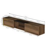 Atelier Mobili Floating TV Stand 65 Inch TV, Wall Mounted Media Console, Mid Century Modern Media Console, Walnut TV Stand for Living Room, Floating Entertainment Center (Walnut, 69 Inches) ATELIER MOBILI THE LEADER OF THE INTERCHANGEABLE FURNITURE